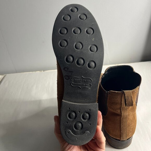 Thursday Boot Co Suede Duchess Chelsea Boots Size 9 in Cognac - Picture 8 of 13